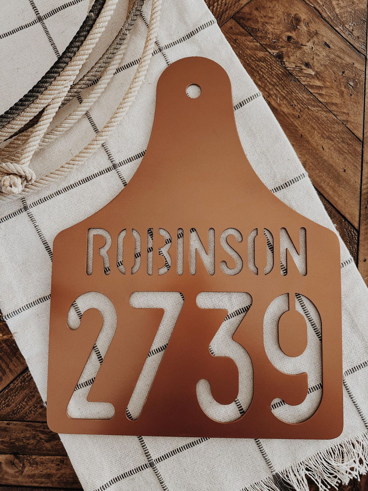 16 inch Cattle Ear Tag with Custom Address + Name