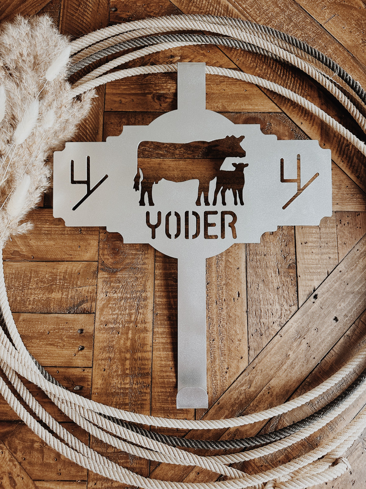 Western Wreath Hanger - Custom YOUR NAME + LIVESTOCK BRAND HERE
