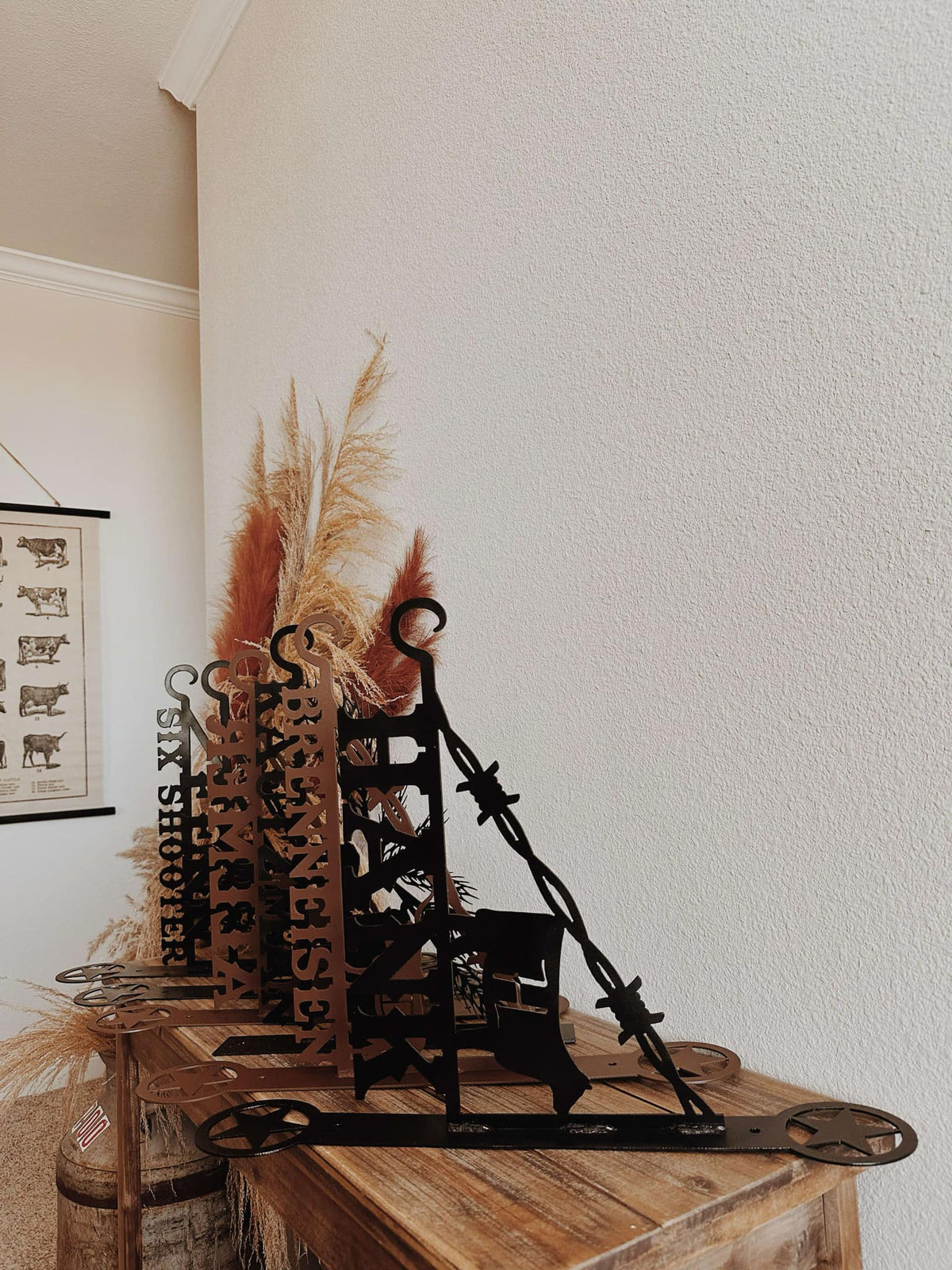 Decorative Western Flower Hanger - Custom Name & Livestock Brand