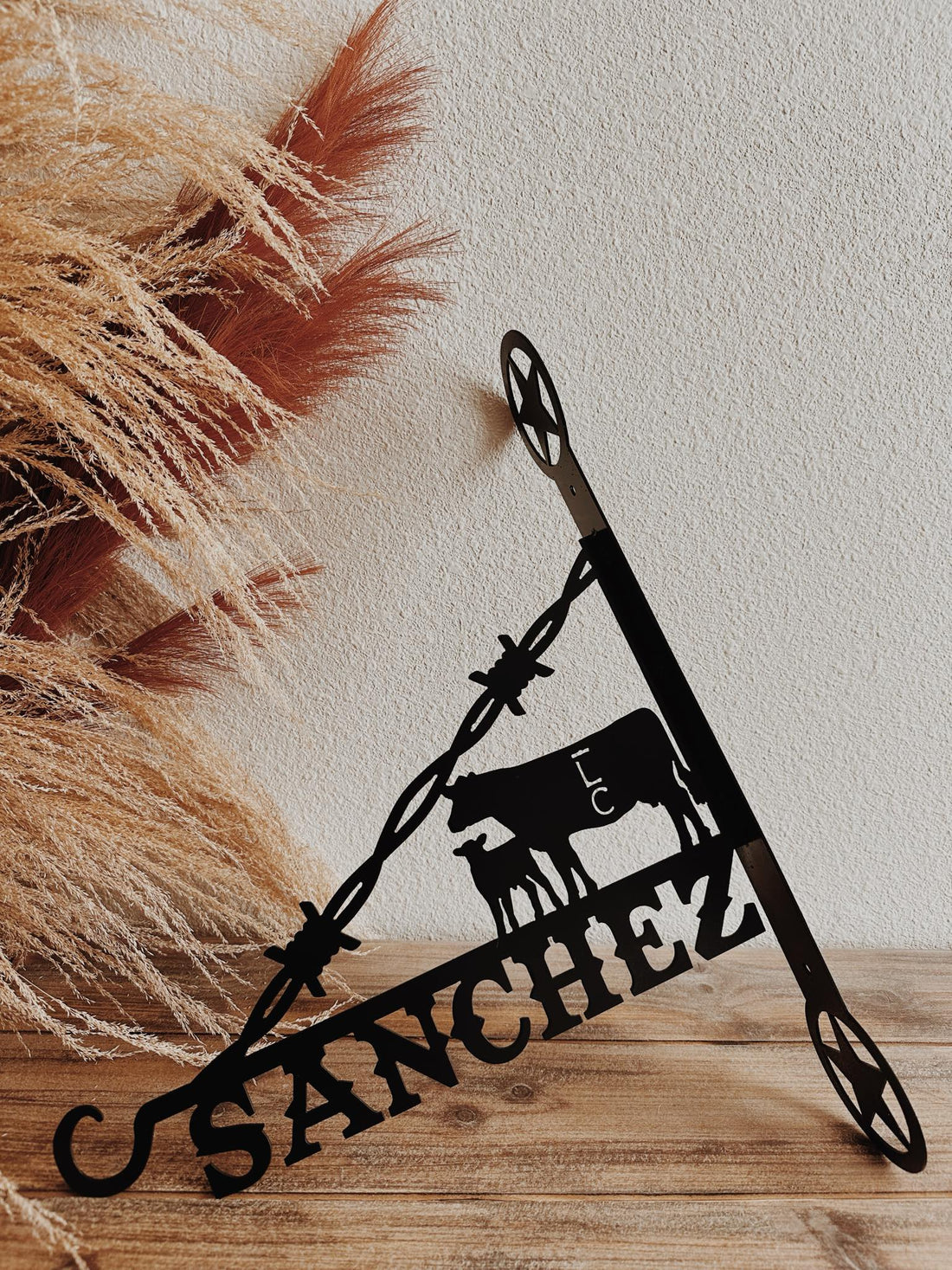 Decorative Western Flower Hanger - Custom Name & Livestock Brand
