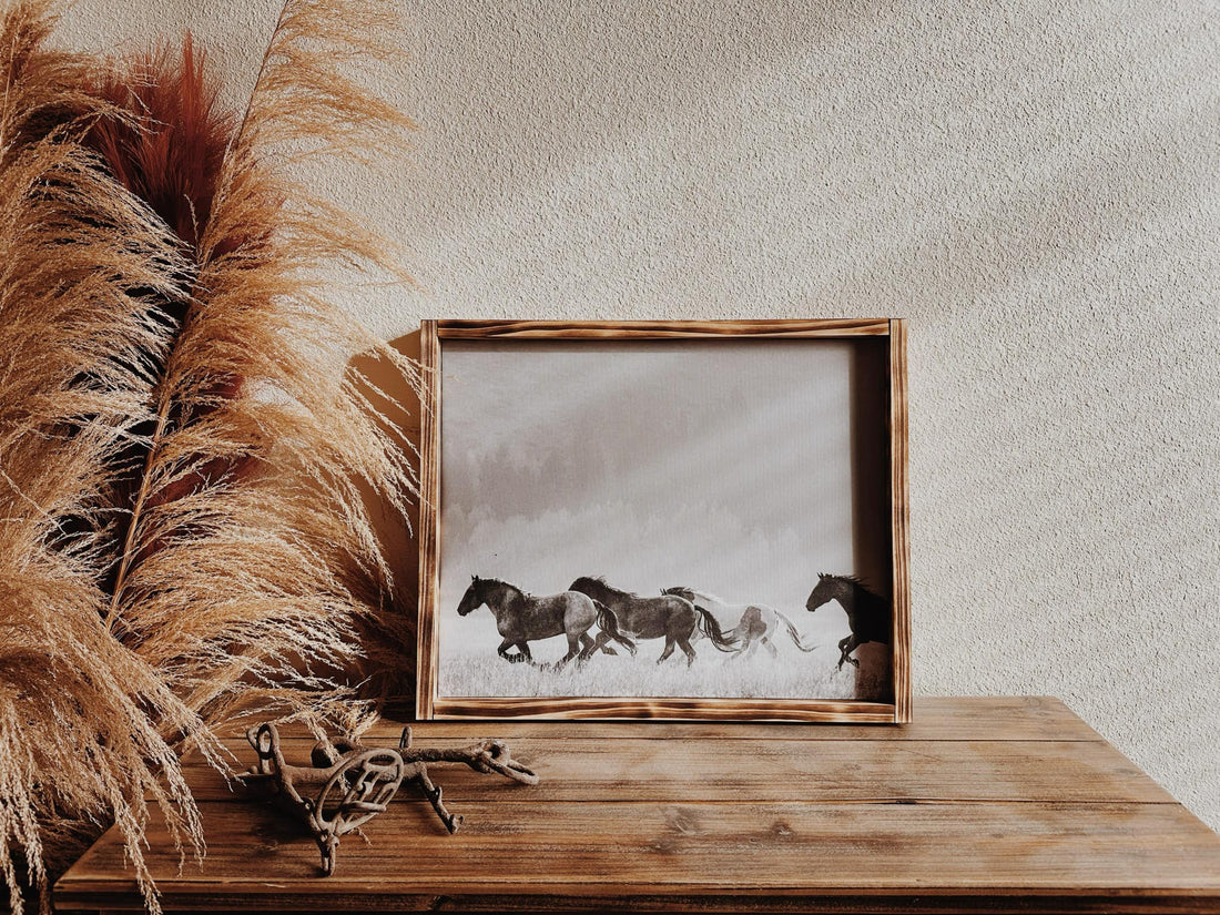 Coats of Many Colors - Handcrafted Western Wood Framed Canvas 16x20