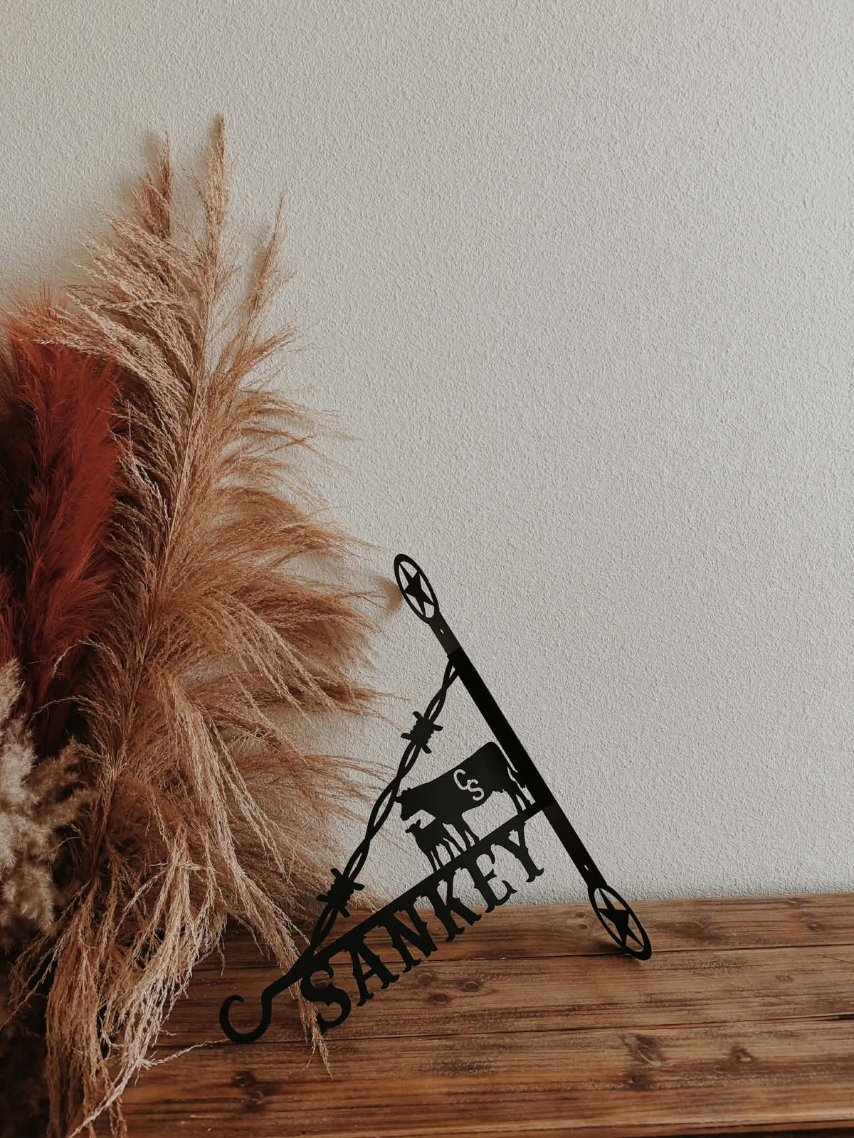 Decorative Western Flower Hanger - Custom Name & Livestock Brand