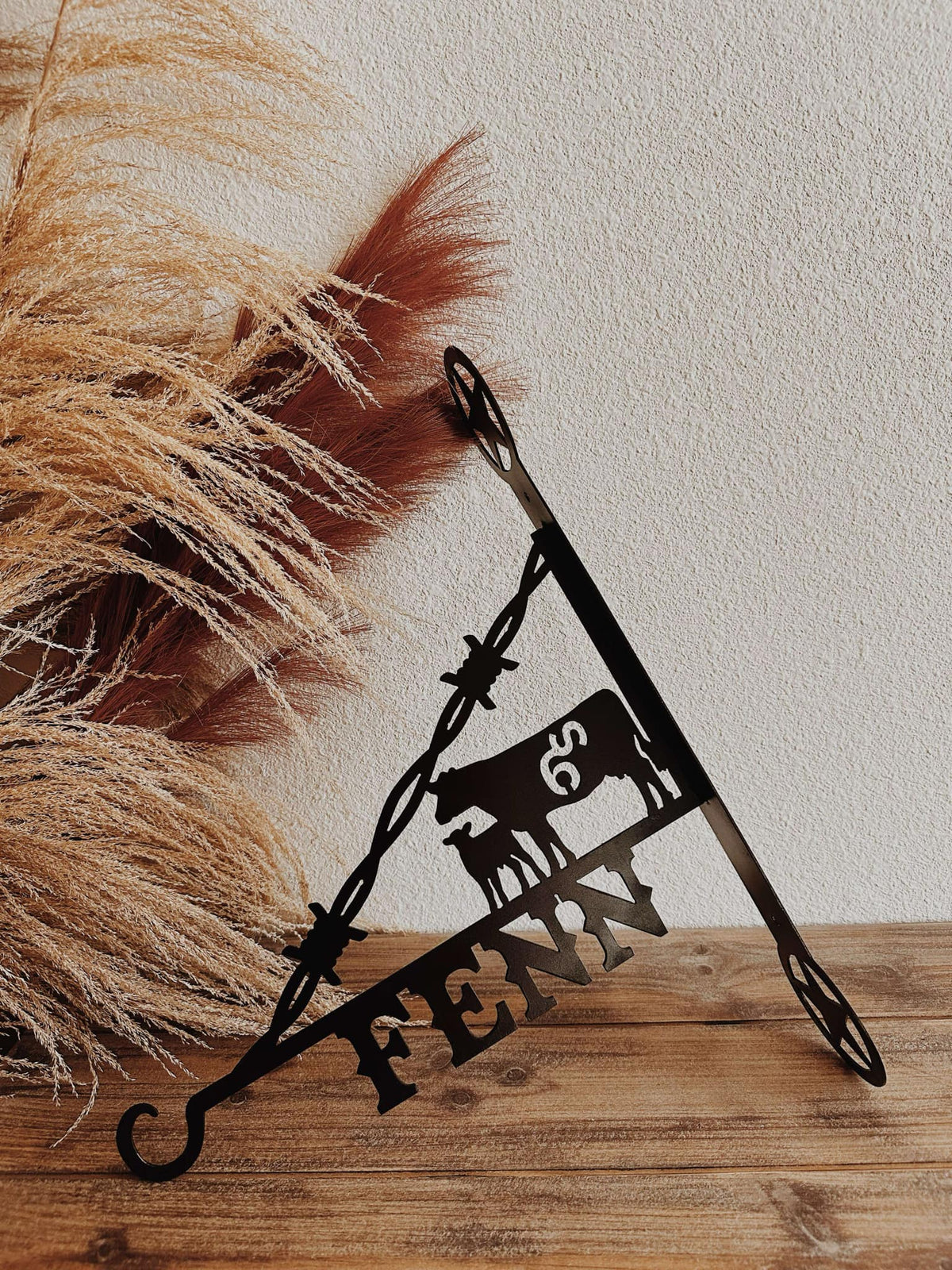 Decorative Western Flower Hanger - Custom Name & Livestock Brand