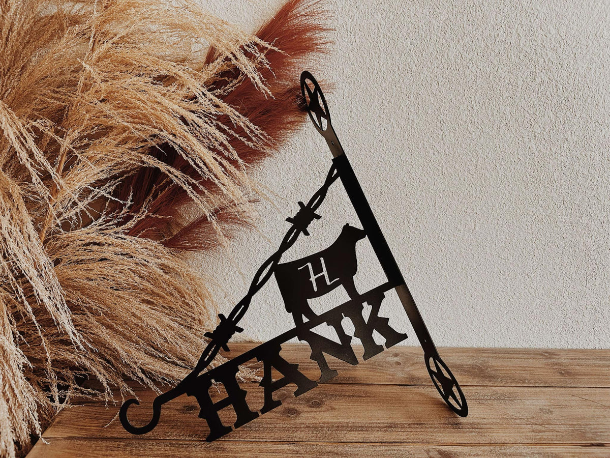 Decorative Western Flower Hanger - Custom Name & Show Heifer