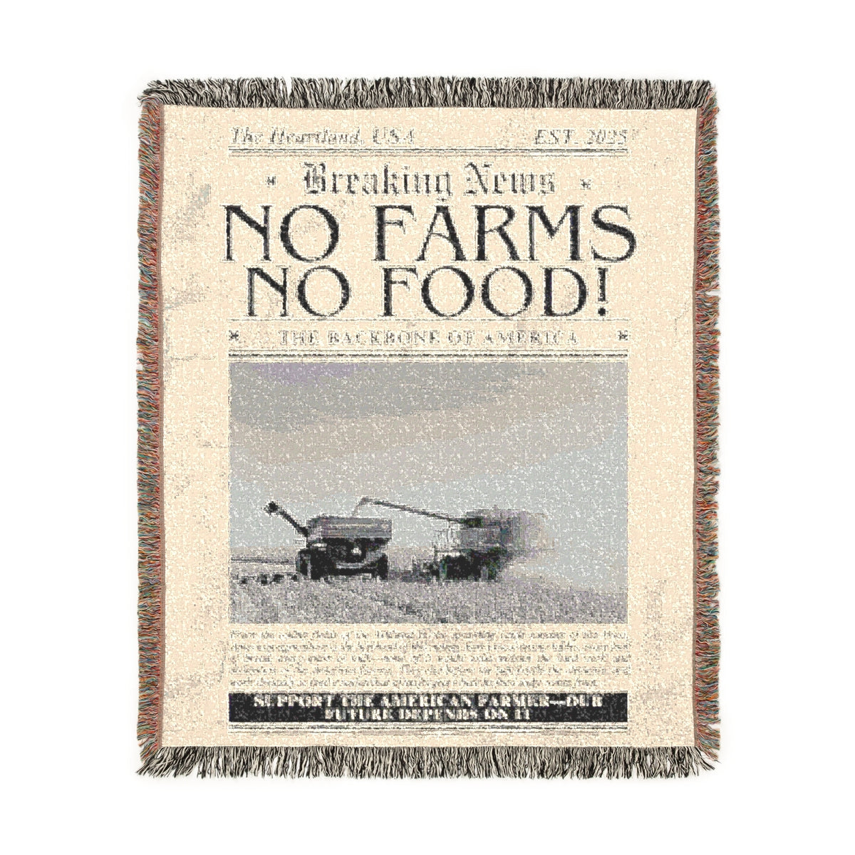 Woven Blanket - No Farms No Food