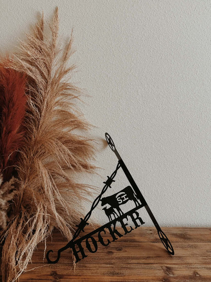 Decorative Western Flower Hanger - Custom Name &amp; Livestock Brand