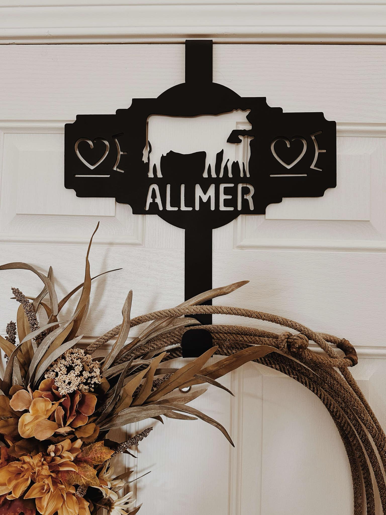 Western Wreath Hanger - Custom YOUR NAME + LIVESTOCK BRAND HERE