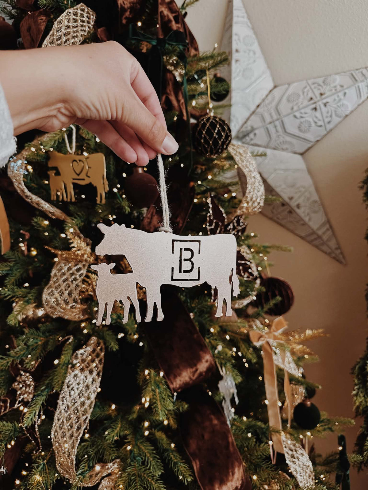 Branded Cow Calf Ornament 4 Pack