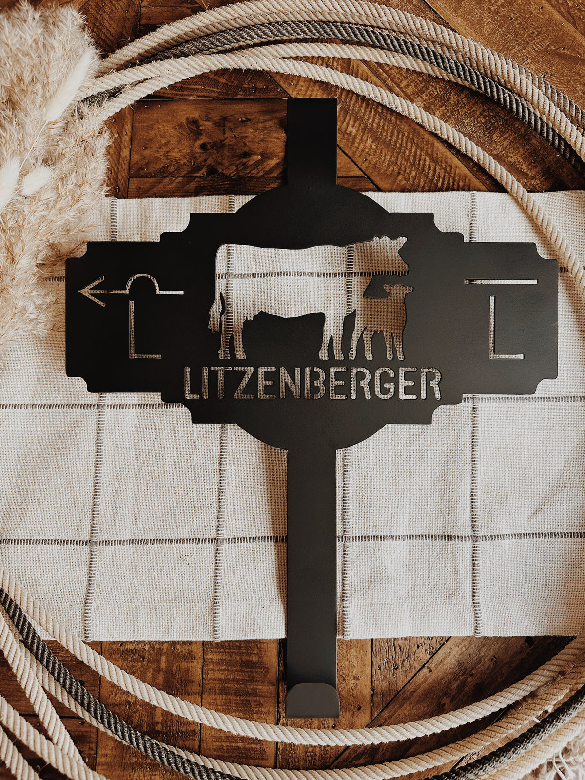 Western Wreath Hanger - Custom YOUR NAME + LIVESTOCK BRAND HERE