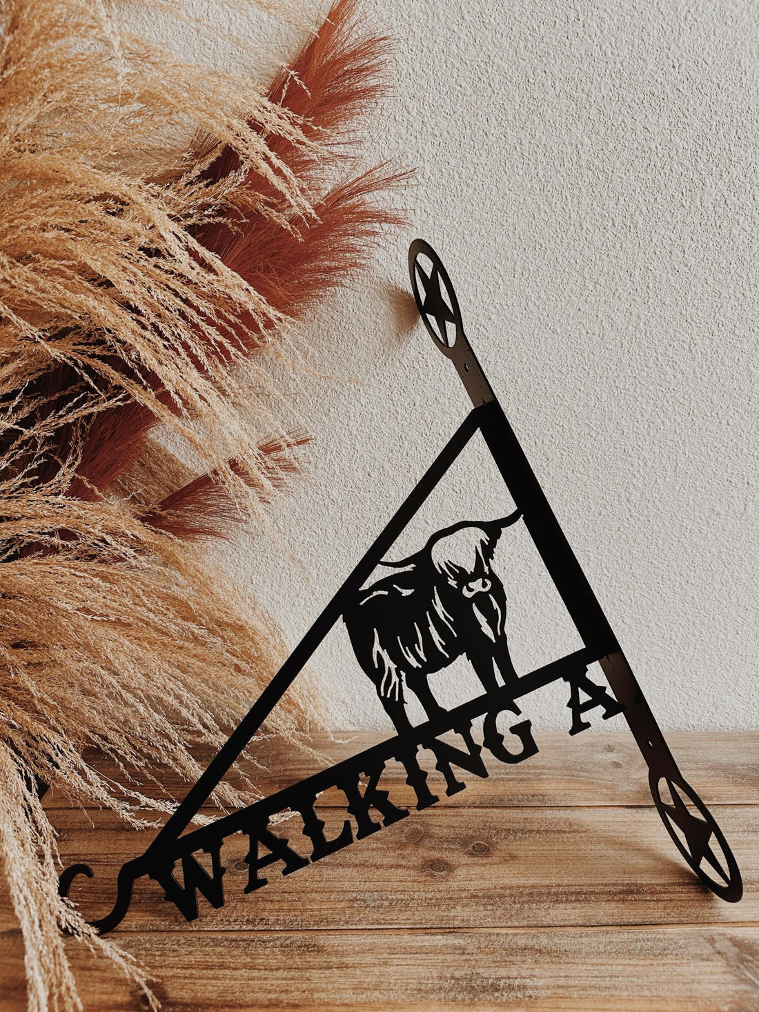 Decorative Western Flower Hanger - Custom Name & Scottish Highland Cattle