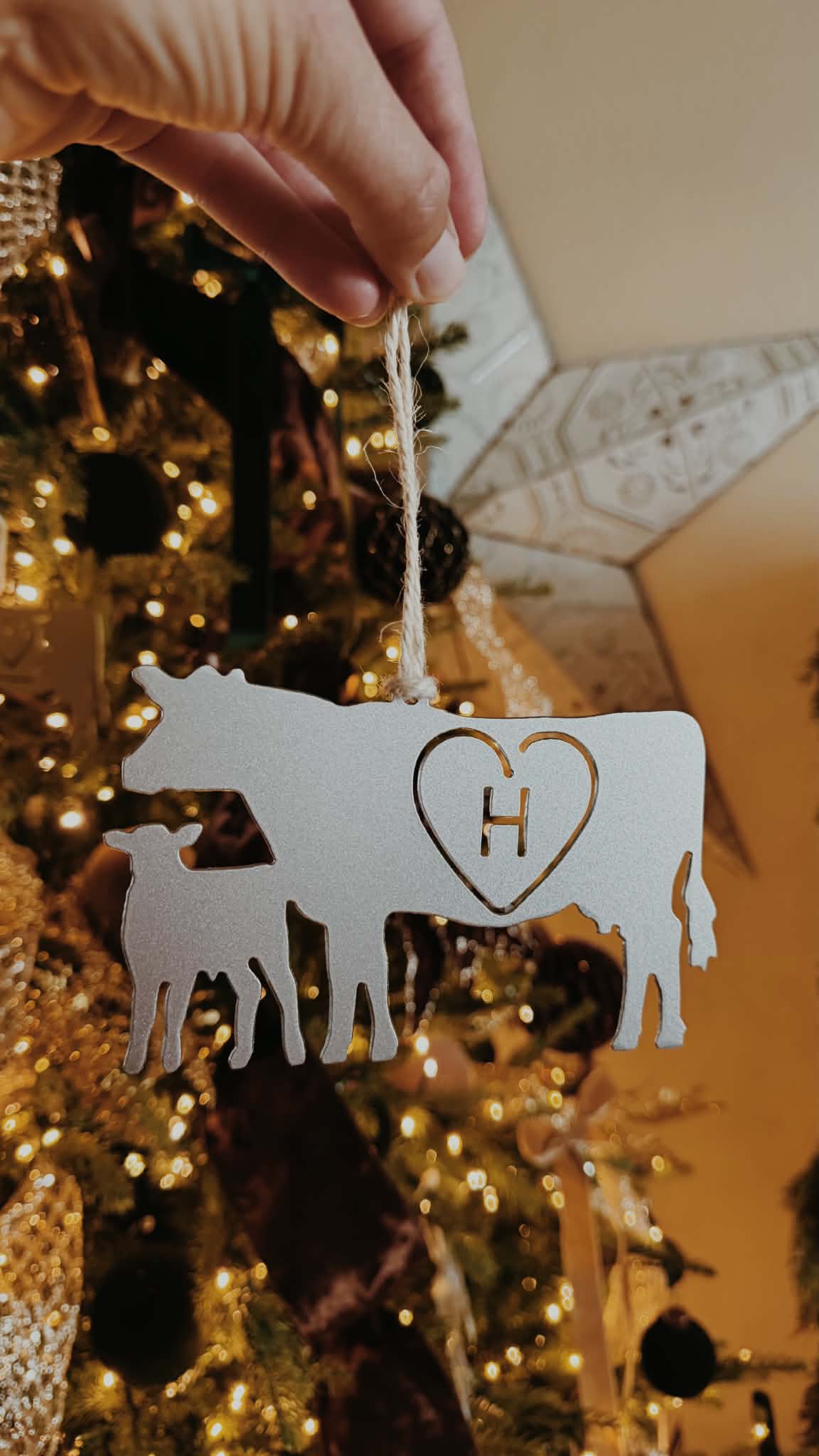 Branded Cow Calf Ornament 4 Pack