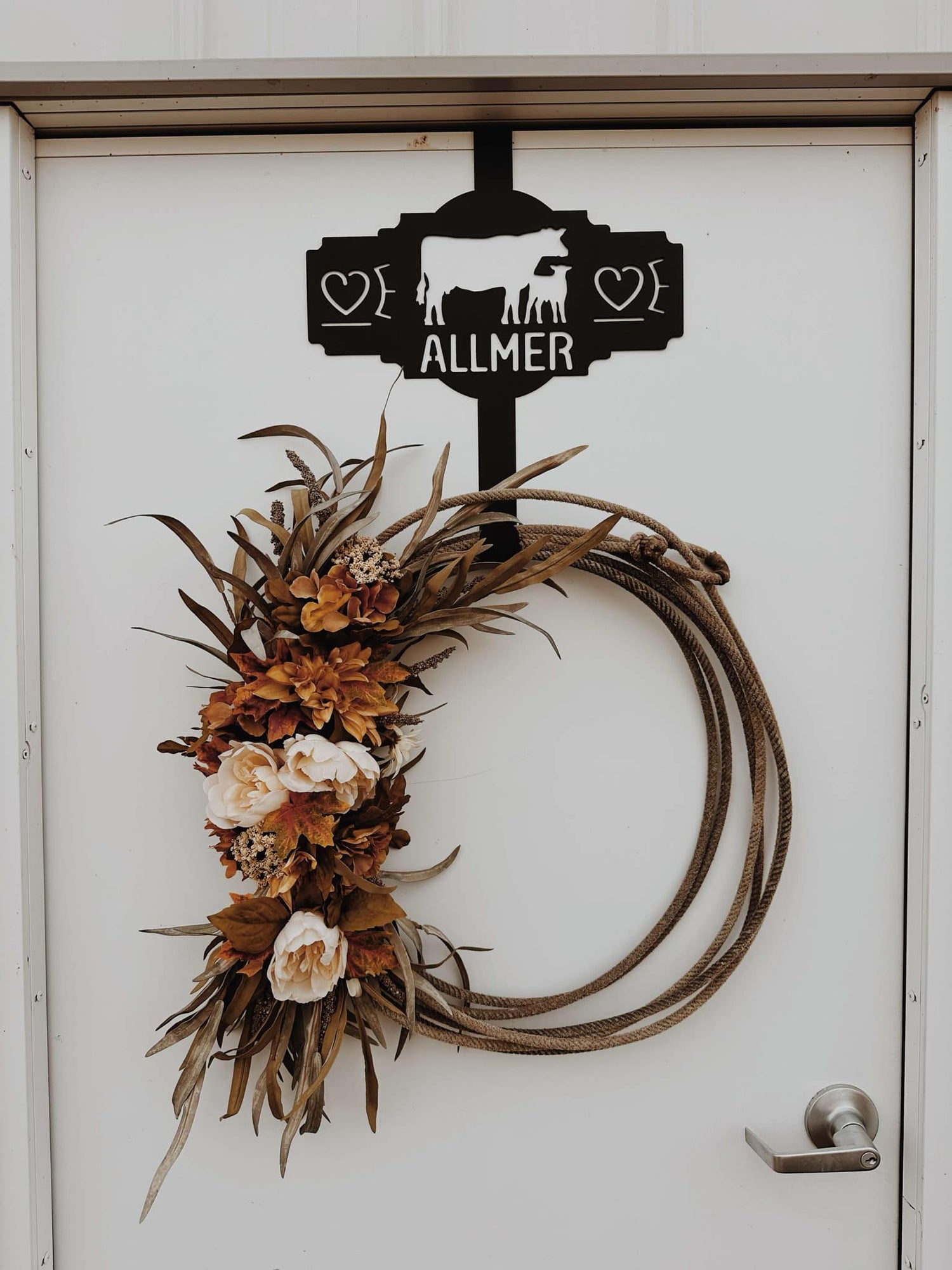 Western Wreath Hanger - Custom YOUR NAME + LIVESTOCK BRAND HERE