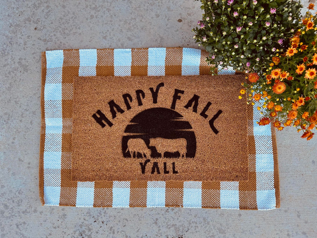Happy Fall Yall Door Mat