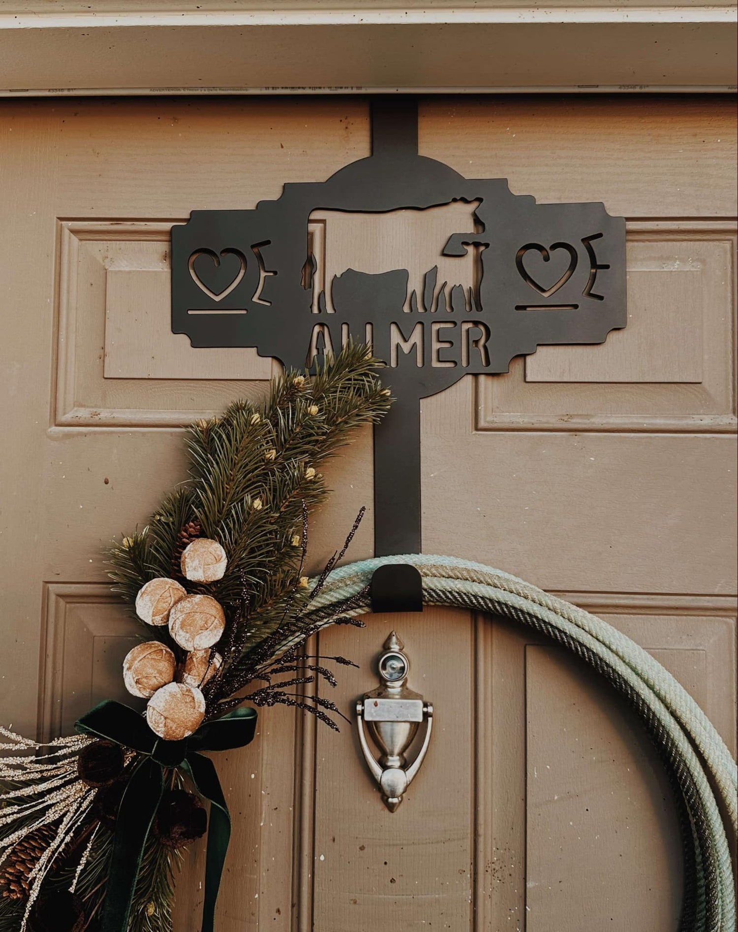 Western Wreath Hanger - Custom YOUR NAME + LIVESTOCK BRAND HERE