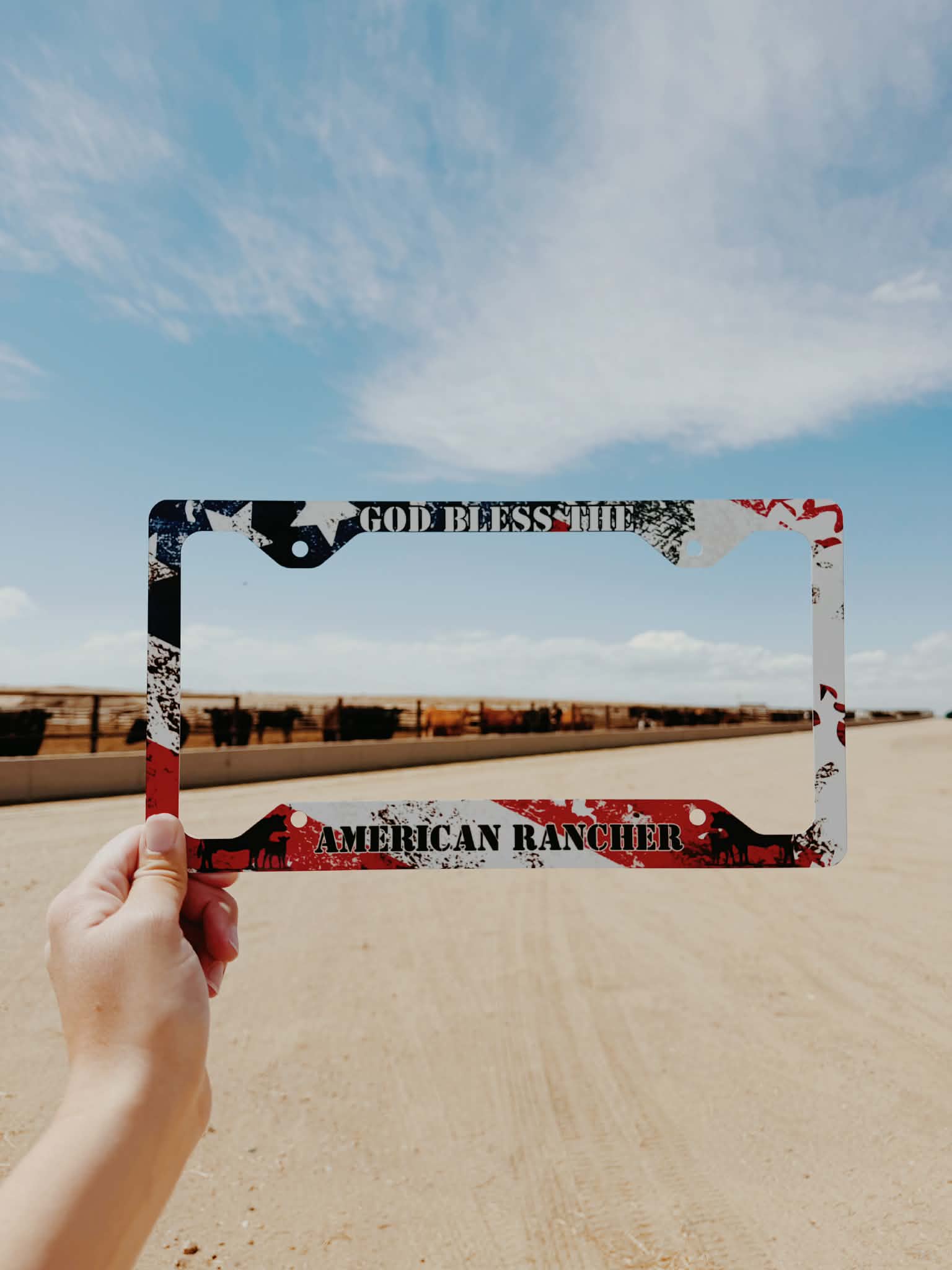 American Rancher - Metal License Plate Frame