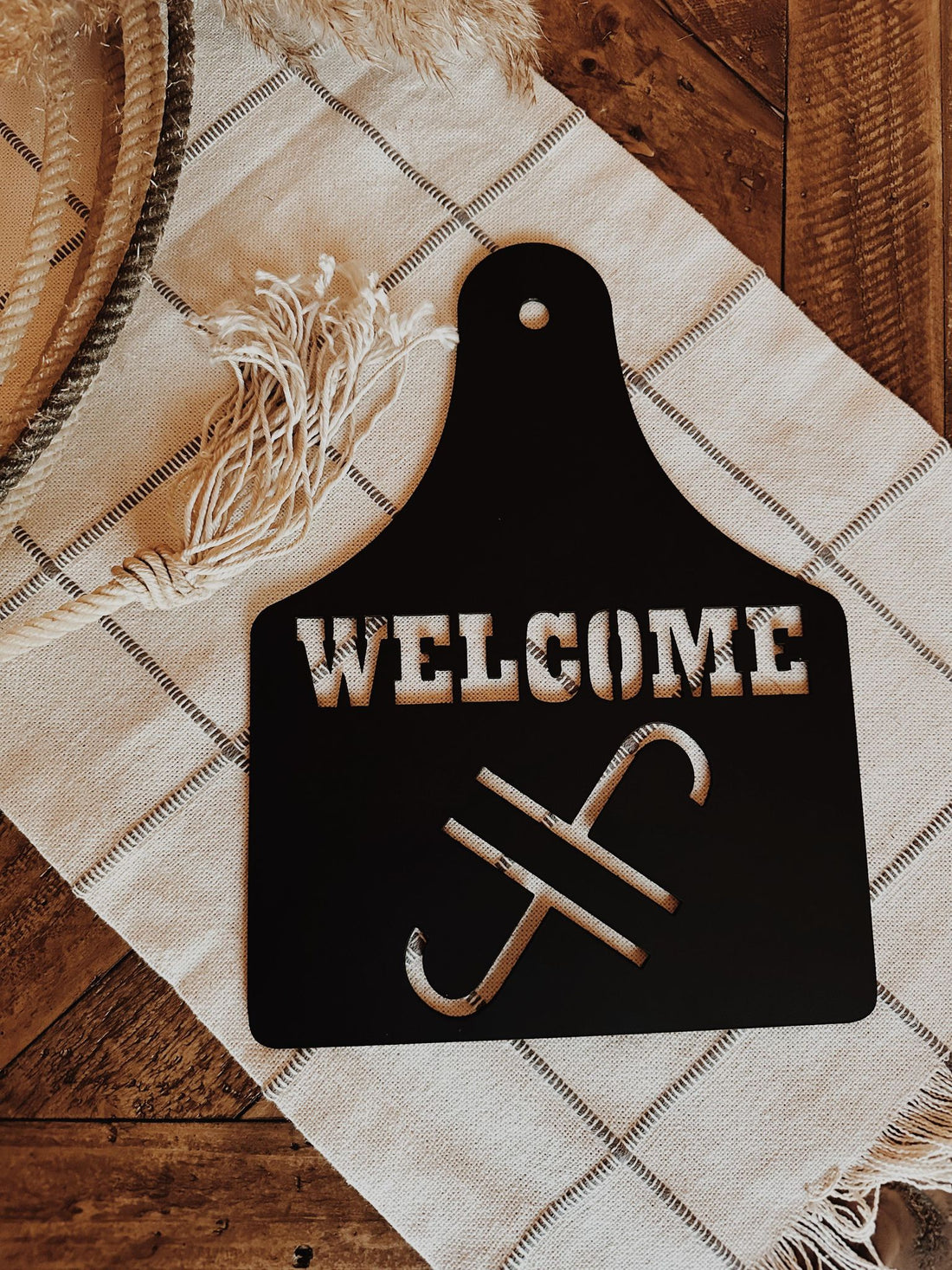 CUSTOM YOUR BRAND HERE Cattle Ear Tag Welcome Sign