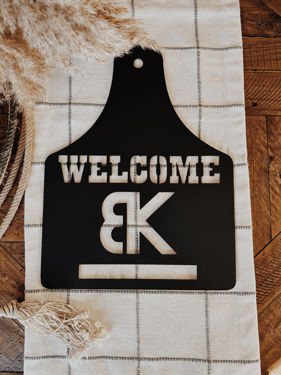 CUSTOM YOUR BRAND HERE Cattle Ear Tag Welcome Sign