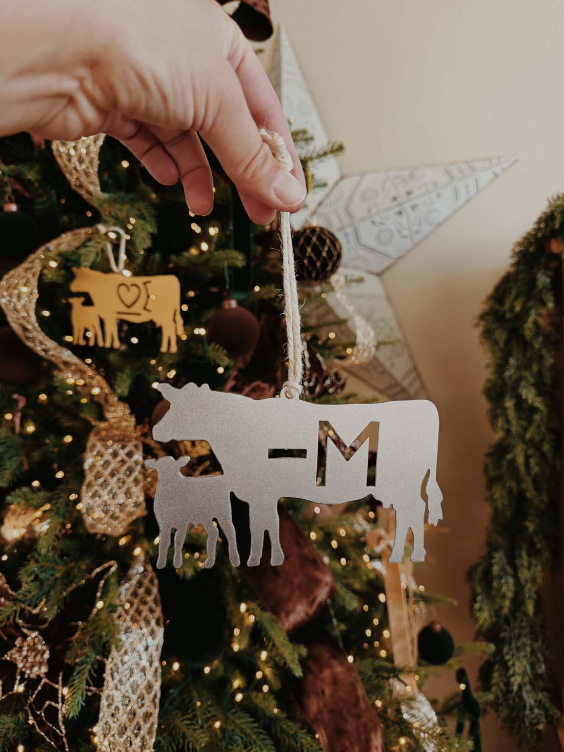 Branded Cow Calf Ornament 4 Pack