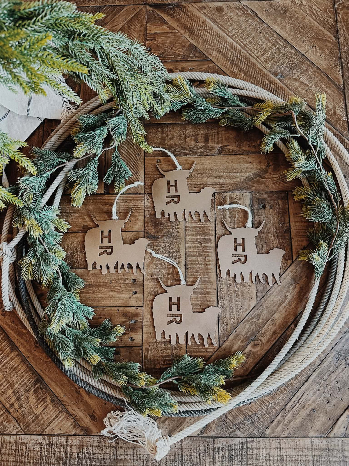 Highland Cow Calf Ornament 4 Pack