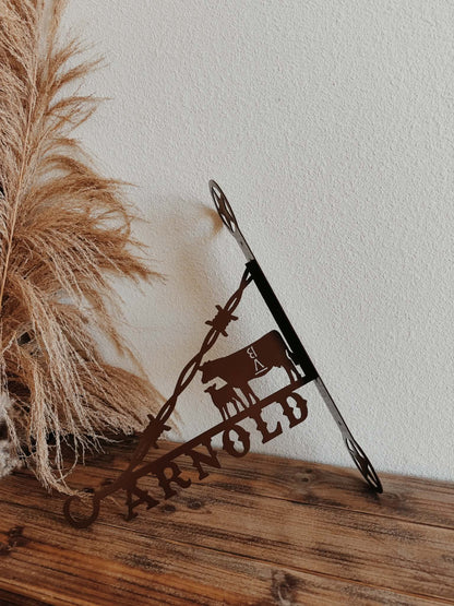 Decorative Western Flower Hanger - Custom Name &amp; Livestock Brand