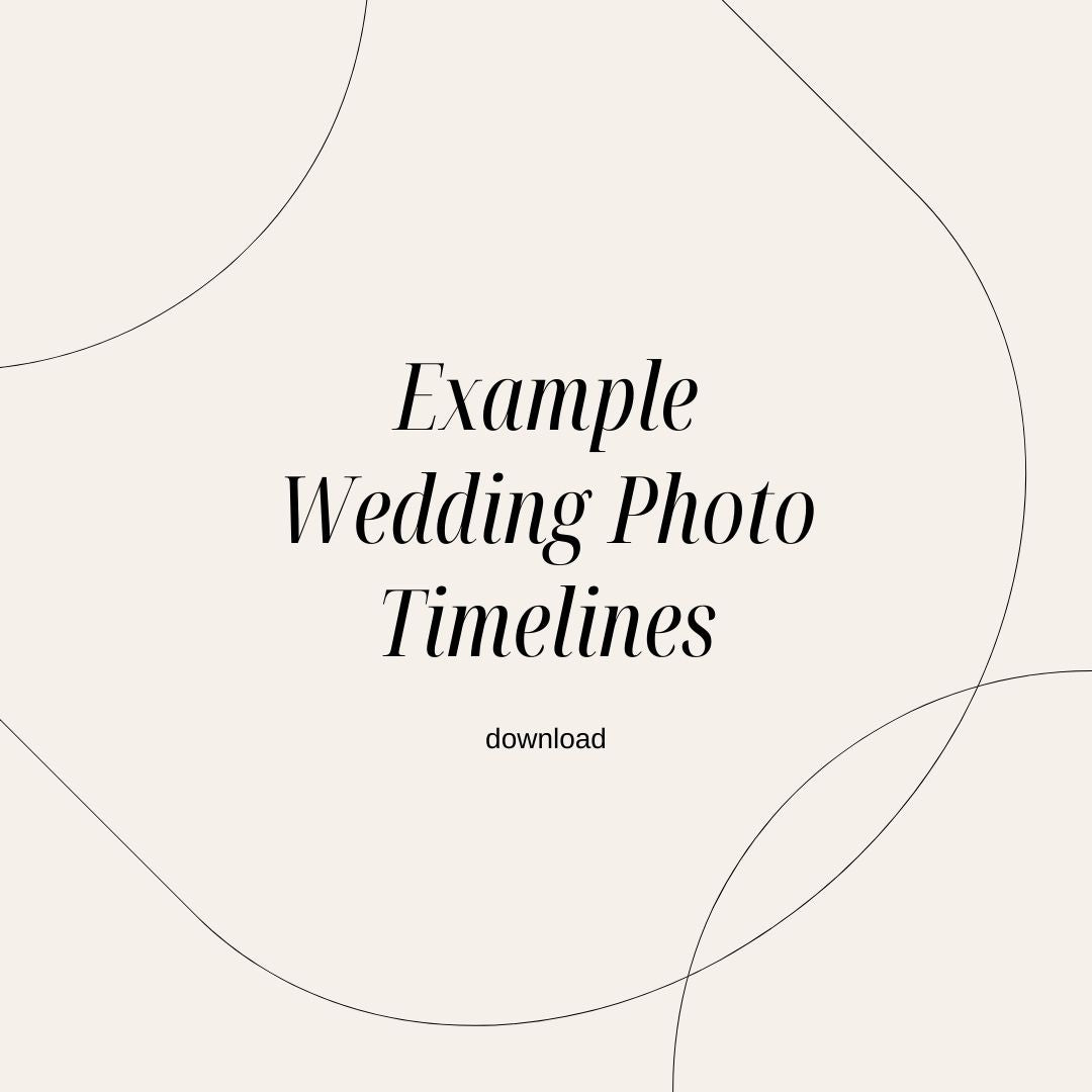 Example Wedding Photo Timelines - Digital Download