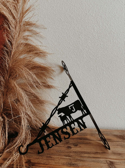 Decorative Western Flower Hanger - Custom Name &amp; Livestock Brand