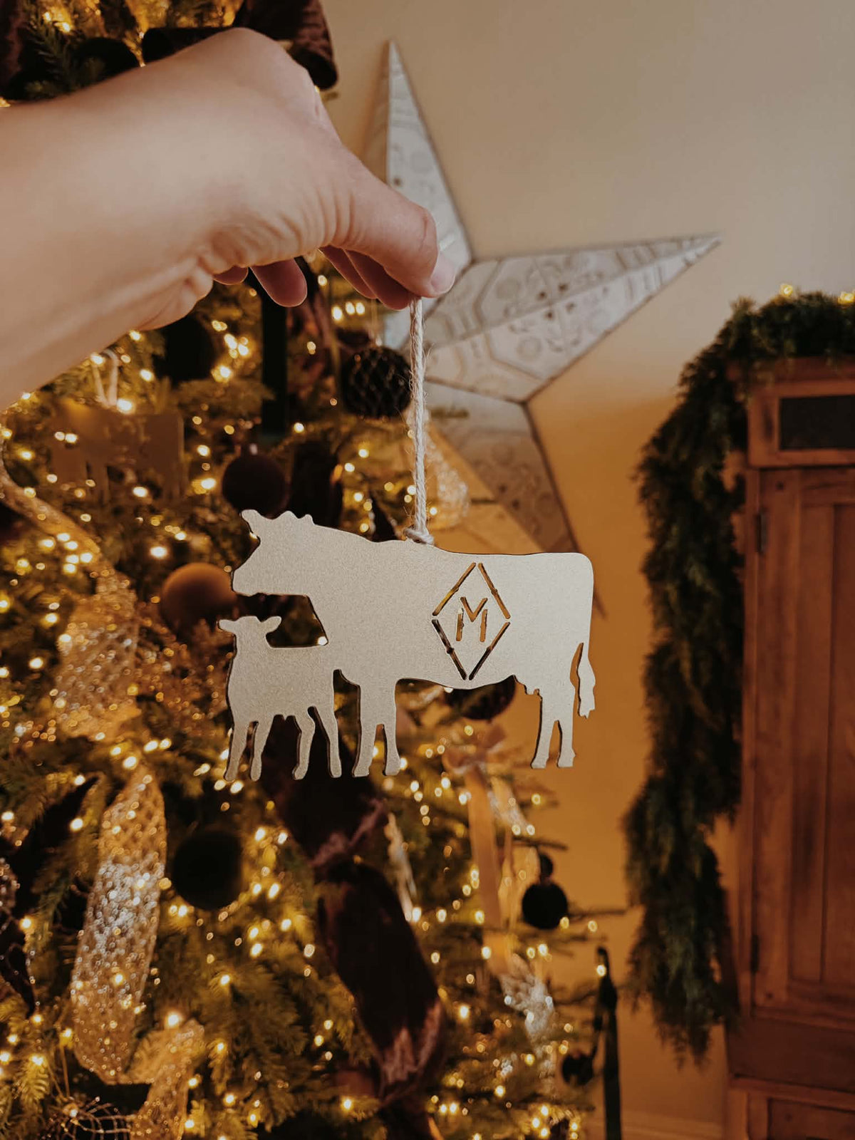 Branded Cow Calf Ornament 4 Pack