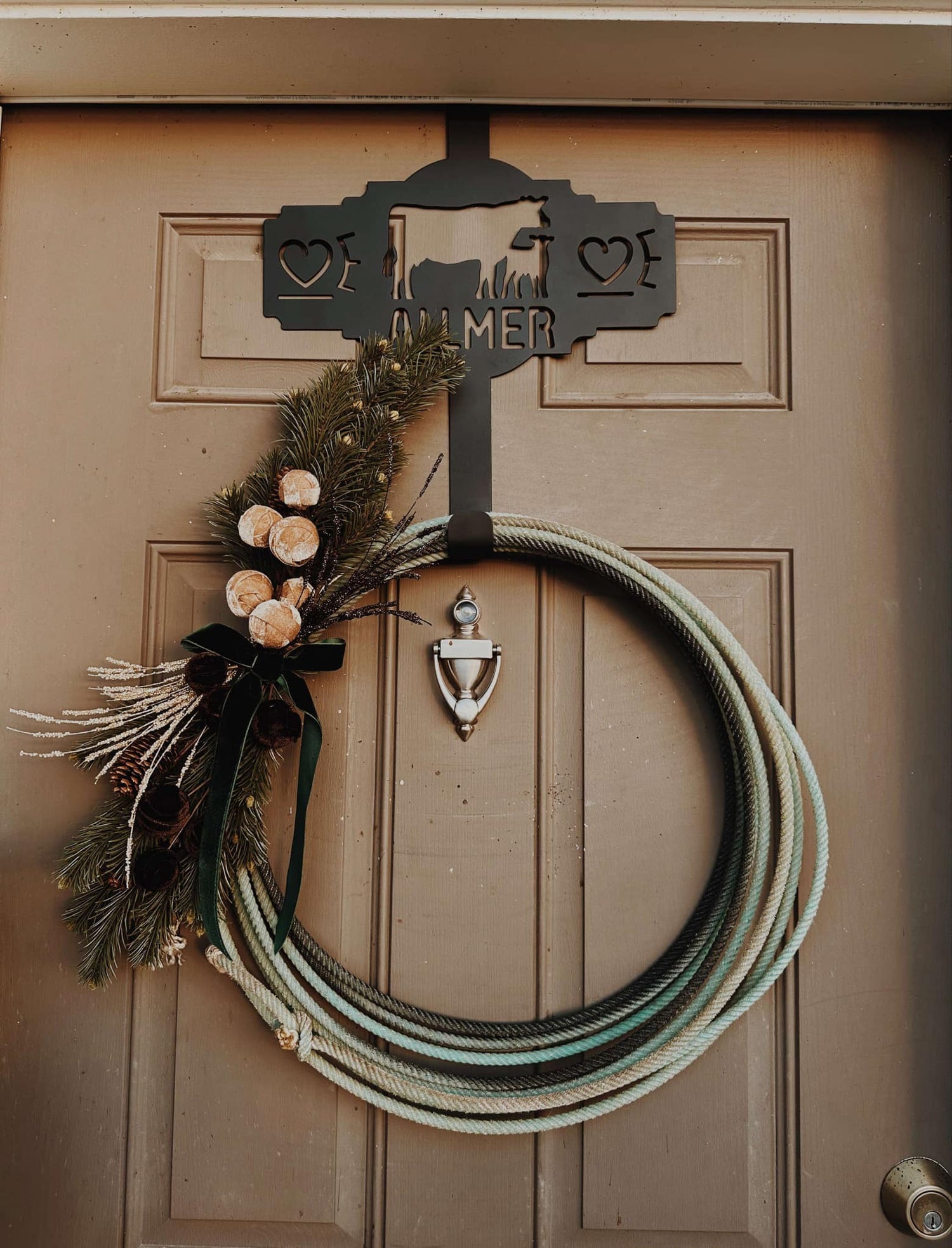 Western Wreath Hanger - Custom YOUR NAME + LIVESTOCK BRAND HERE