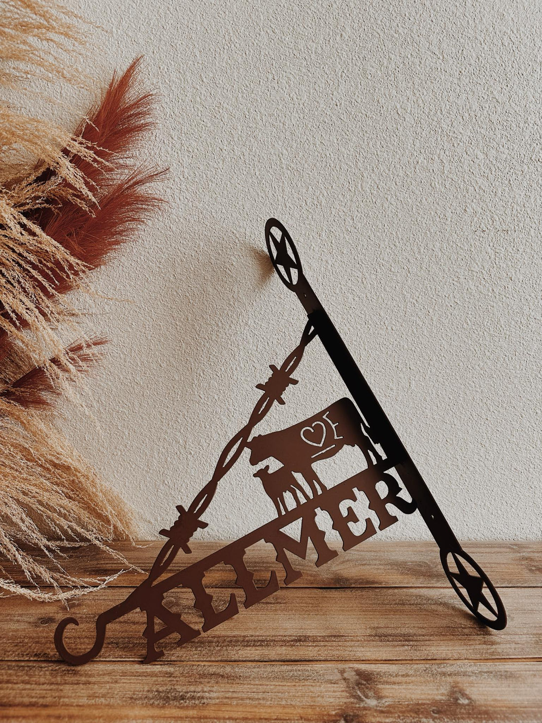 Decorative Western Flower Hanger - Custom Name & Livestock Brand