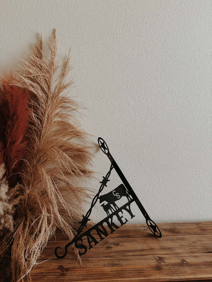 Decorative Western Flower Hanger - Custom Name &amp; Livestock Brand