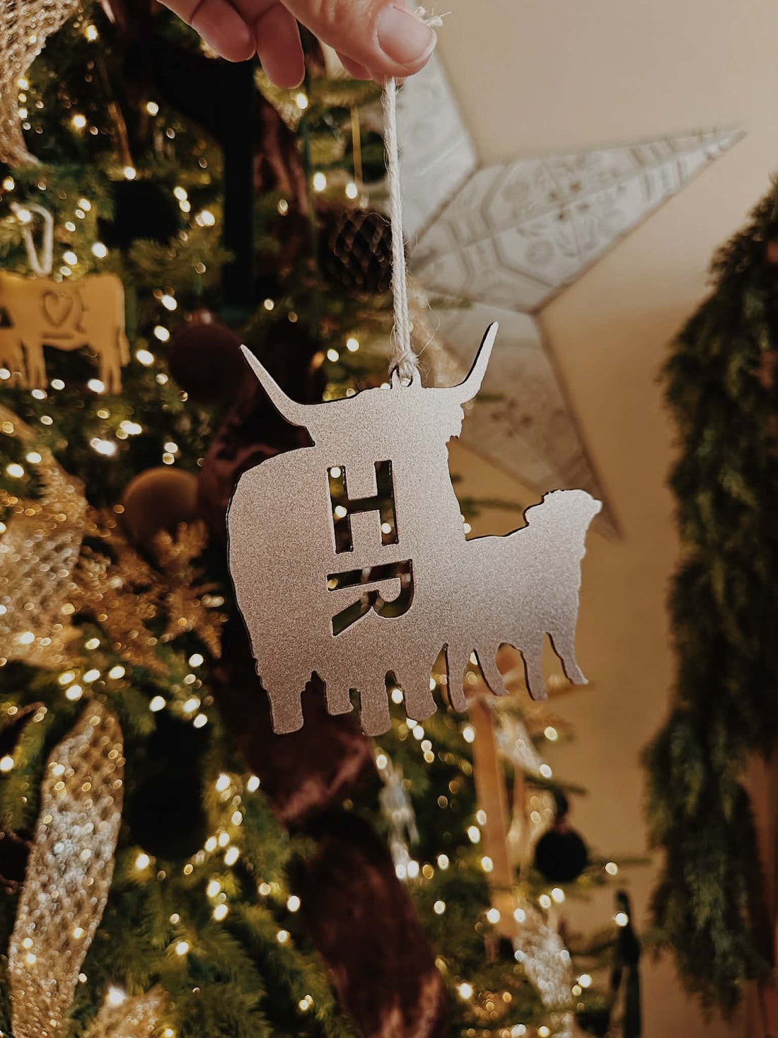 Highland Cow Calf Ornament 4 Pack