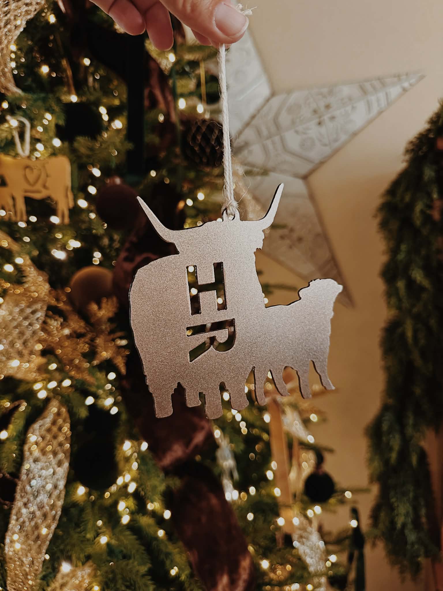 Highland Cow Calf Ornament 4 Pack
