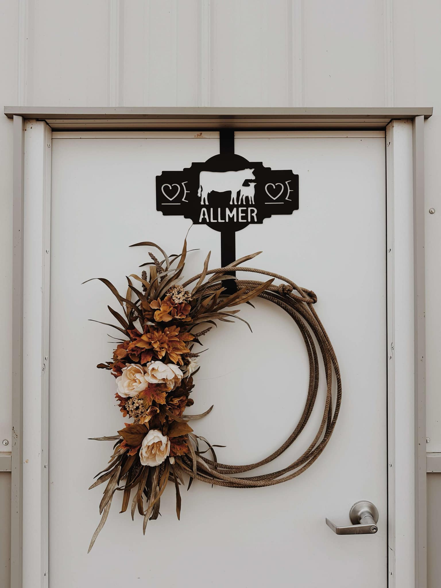 Western Wreath Hanger - Custom YOUR NAME + LIVESTOCK BRAND HERE