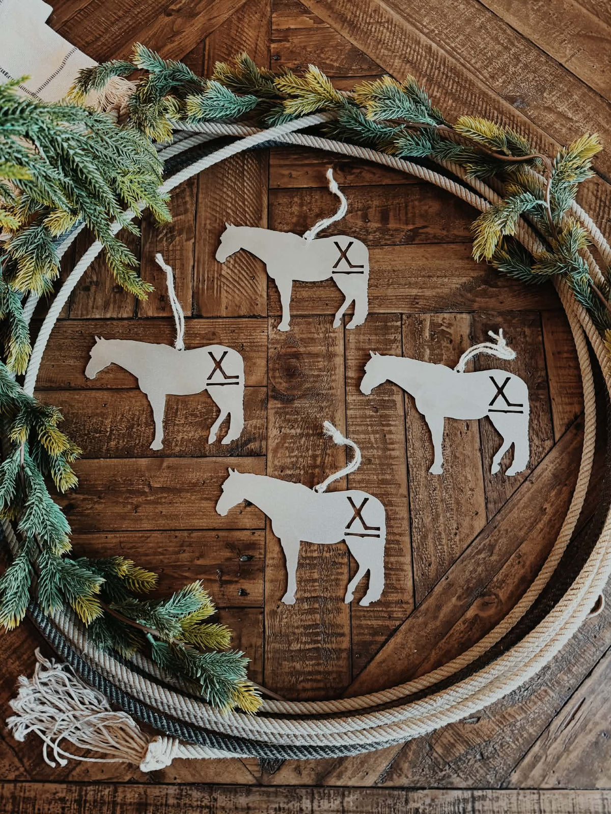 Branded Horse Ornament 4 Pack