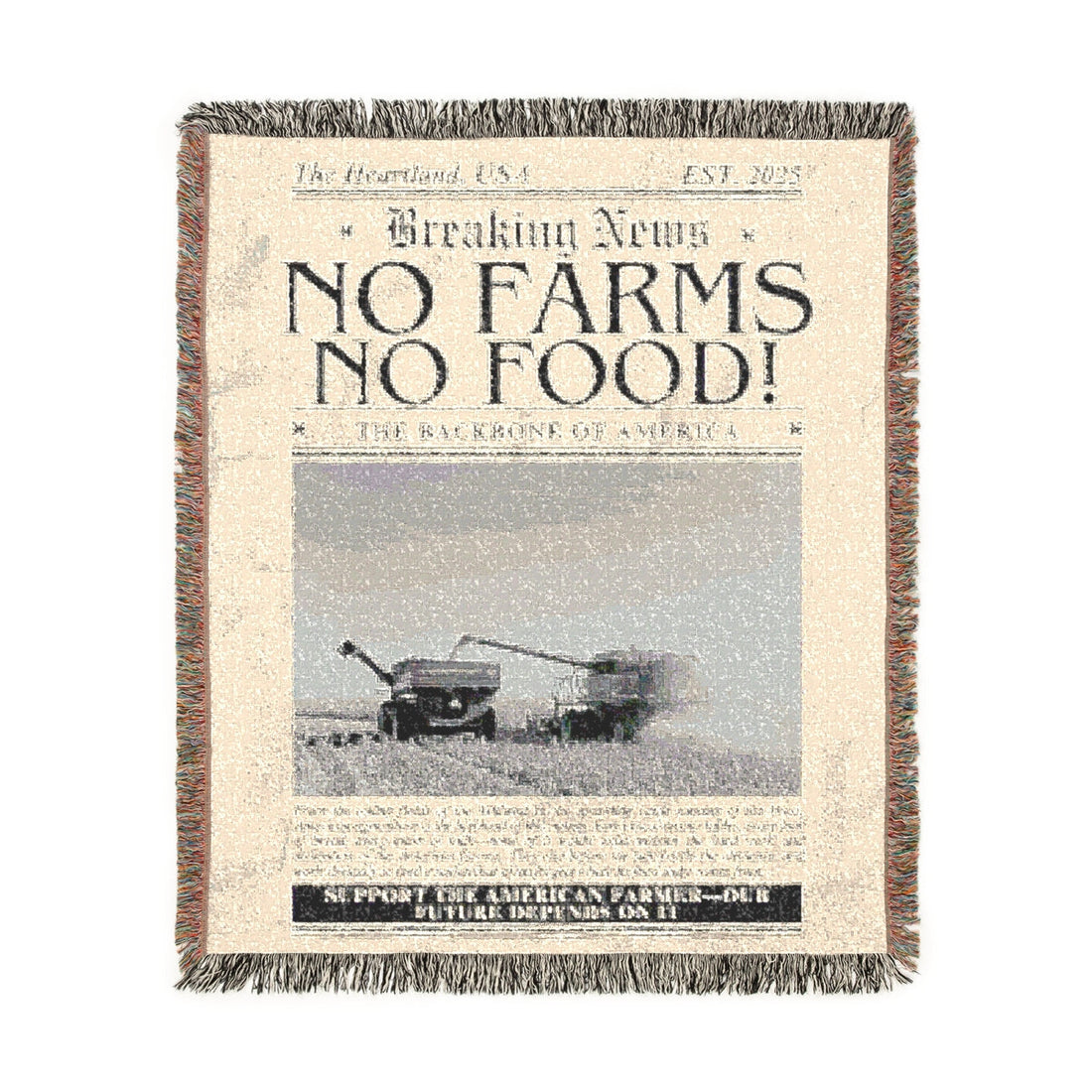 Woven Blanket - No Farms No Food
