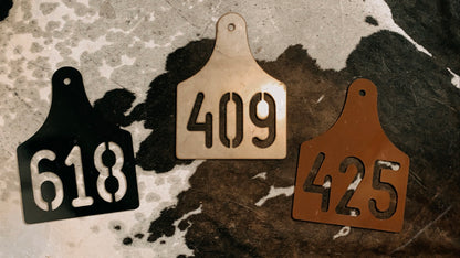 12 inch Cattle Ear Tag with Custom Address